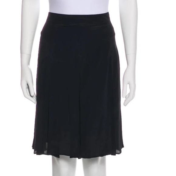 Marni women knee length pleated silk blend skirt black - Picture 1 of 10